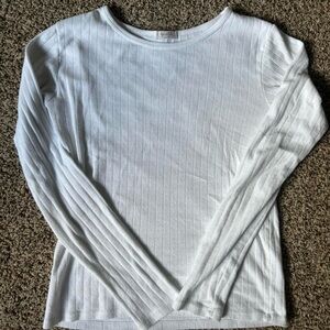 brandy melville white long sleeve with small detail